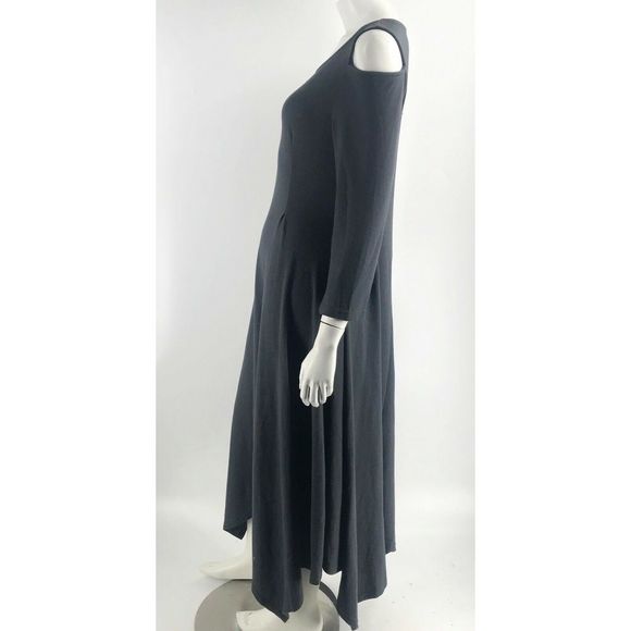 Reborn Maxi Dress Size XL Gray Cold Shoulder - Picture 2 of 5